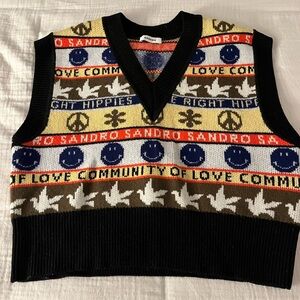 Sandro Multicolor Knit Vest